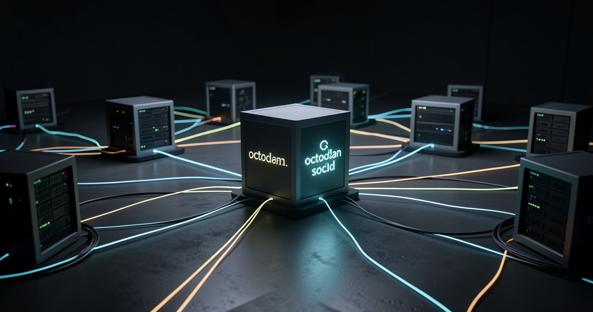 Représentation visuelle du réseau Mastodon et de l'instance décentralisée octodon.social