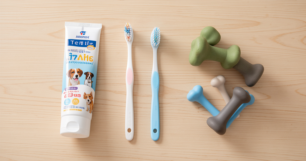 Kit d'hygiène dentaire : dentifrice pour chien, brosse et doigtier